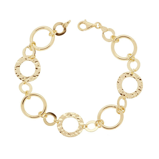 Bracciale cerchi lisci e martellati  - argento 925