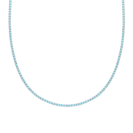 Collana tennis acquamarina- argento 925