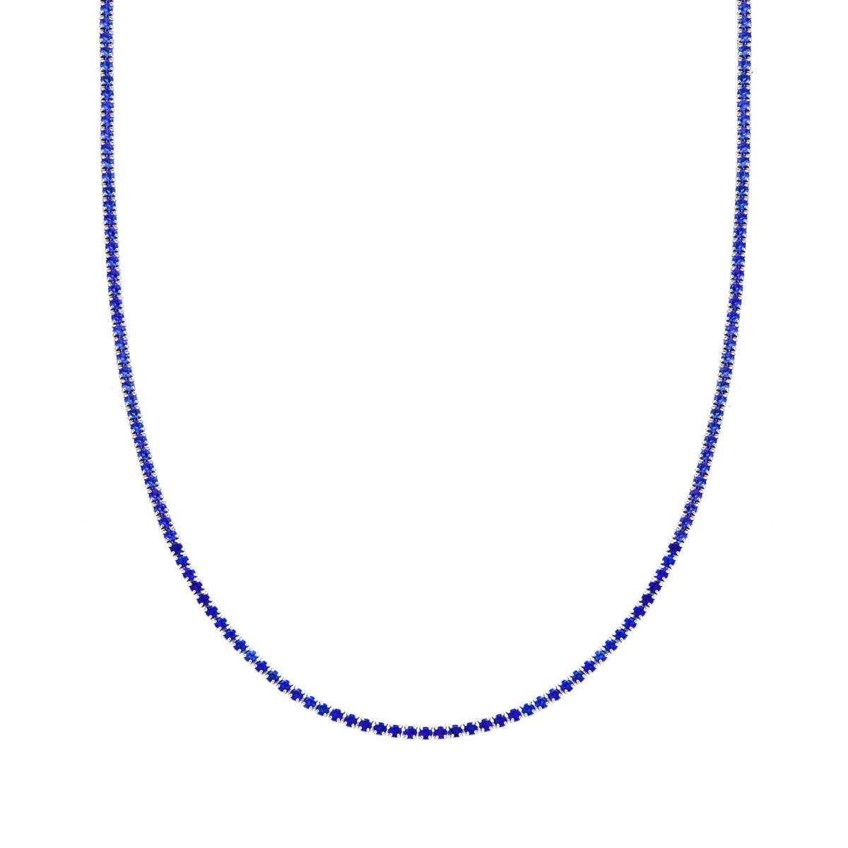 Collana tennis blu zaffiro  - argento 925