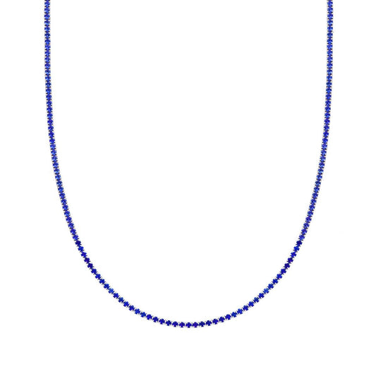 Collana tennis blu zaffiro  - argento 925