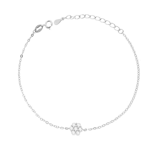 Bracciale fiore zirconato - argento 925