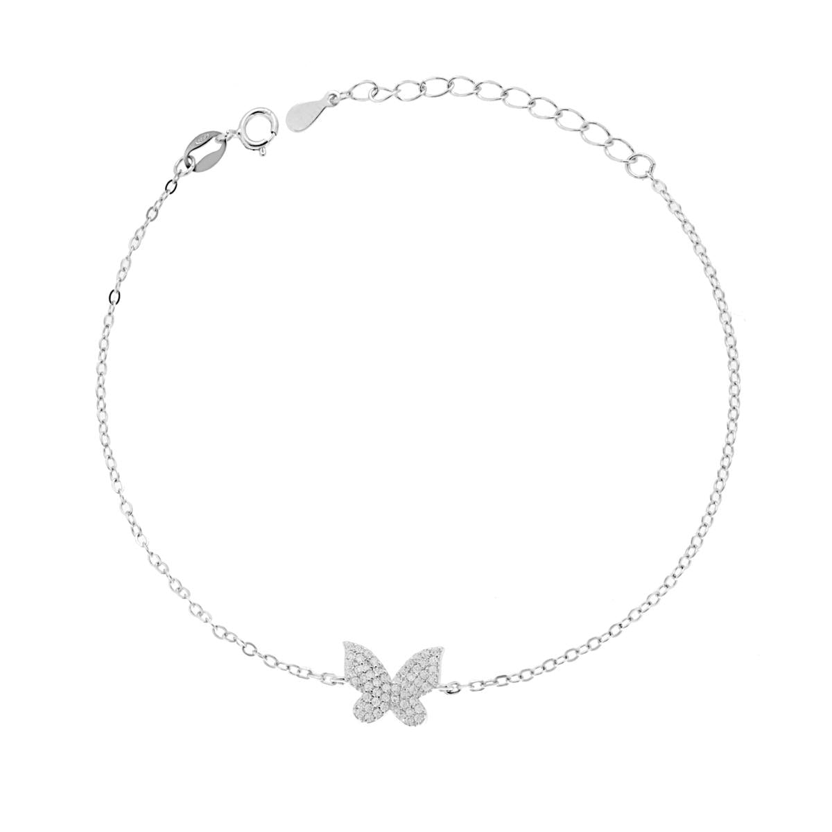 Bracciale con farfalla zirconata - argento 925