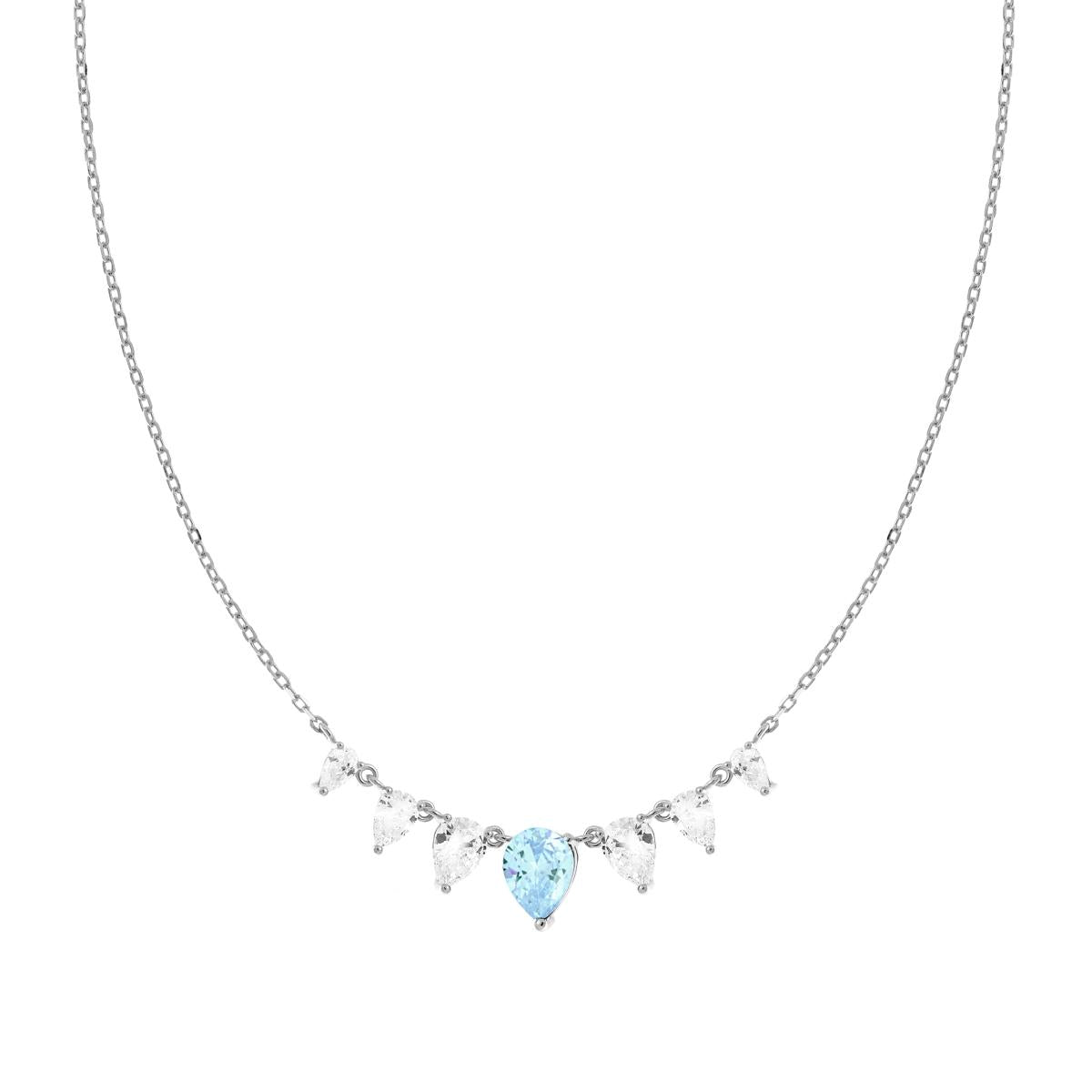 Collana con goccia acquamarina - argento 925