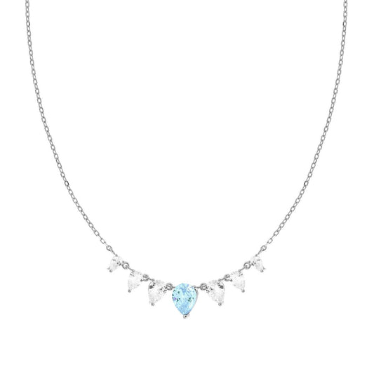 Collana con goccia acquamarina - argento 925