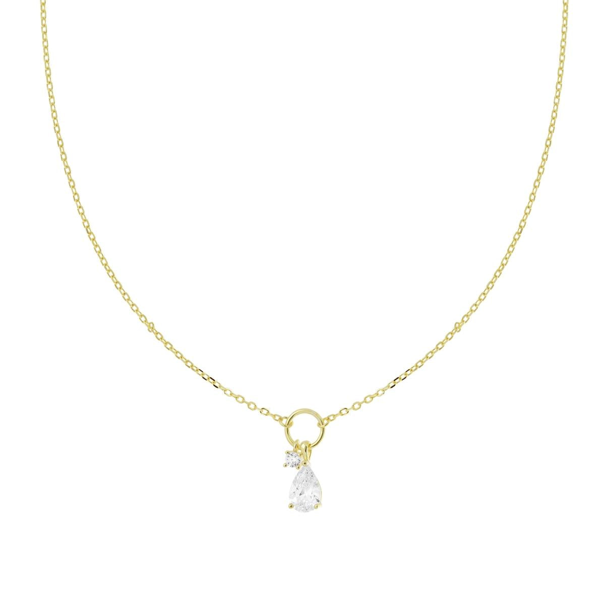 Collana con goccia pendente - argento 925 gold