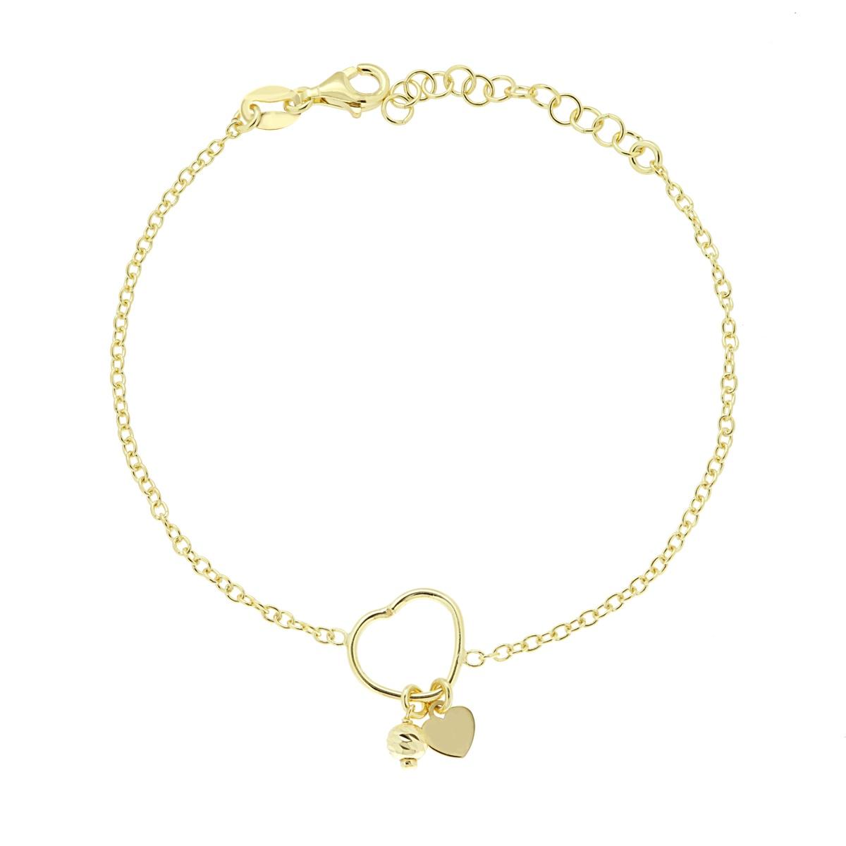 Bracciale con cuore - argento 925 gold