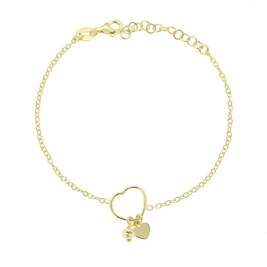 Bracciale con cuore - argento 925 gold