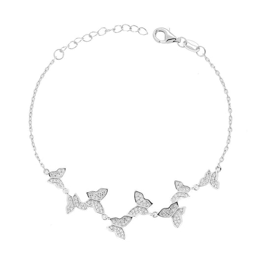 Bracciale mariposa con zirconi bianchi - argento 925