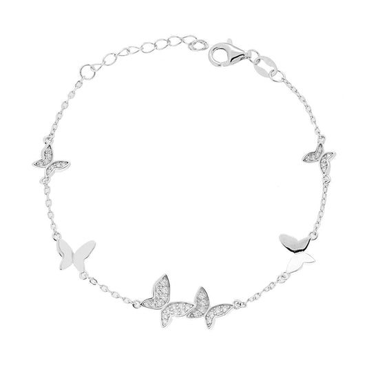 Bracciale con farfalle - argento 925