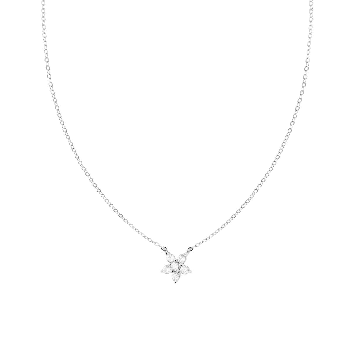 Collana con fiorellino zirconato - argento 925