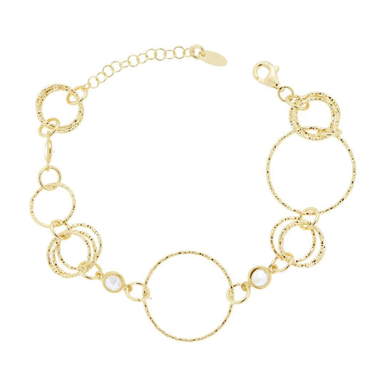 Bracciale catena cerchi multipli - argento 925 gold