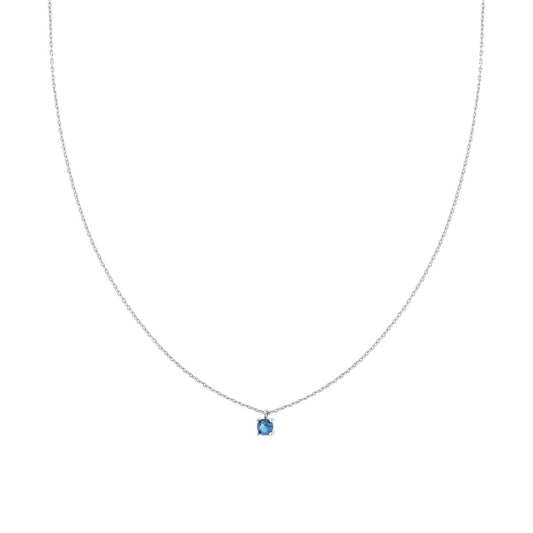 Collana punto luce azzurro - argento 925