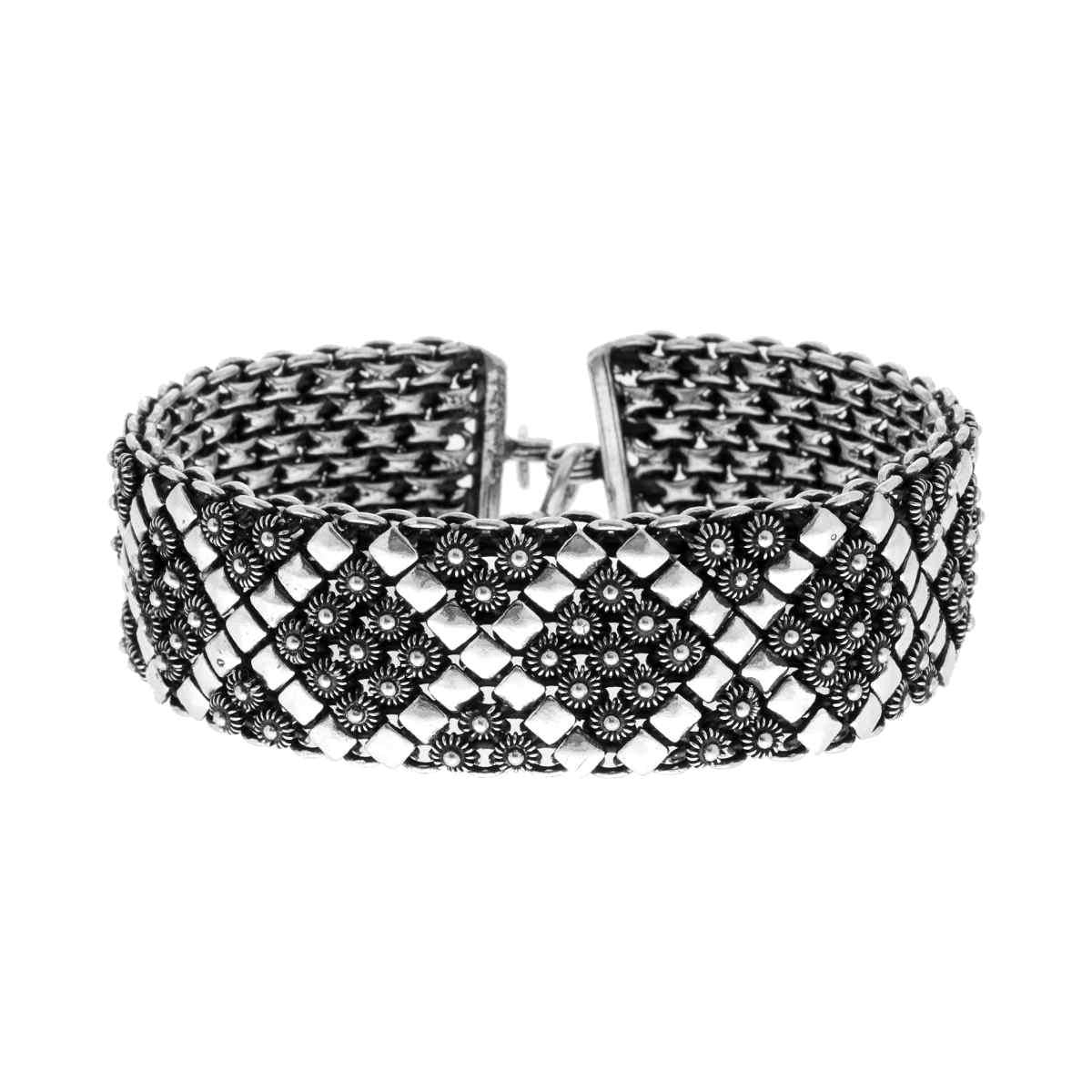 Bracciale maglia etnica thailandese - argento 925