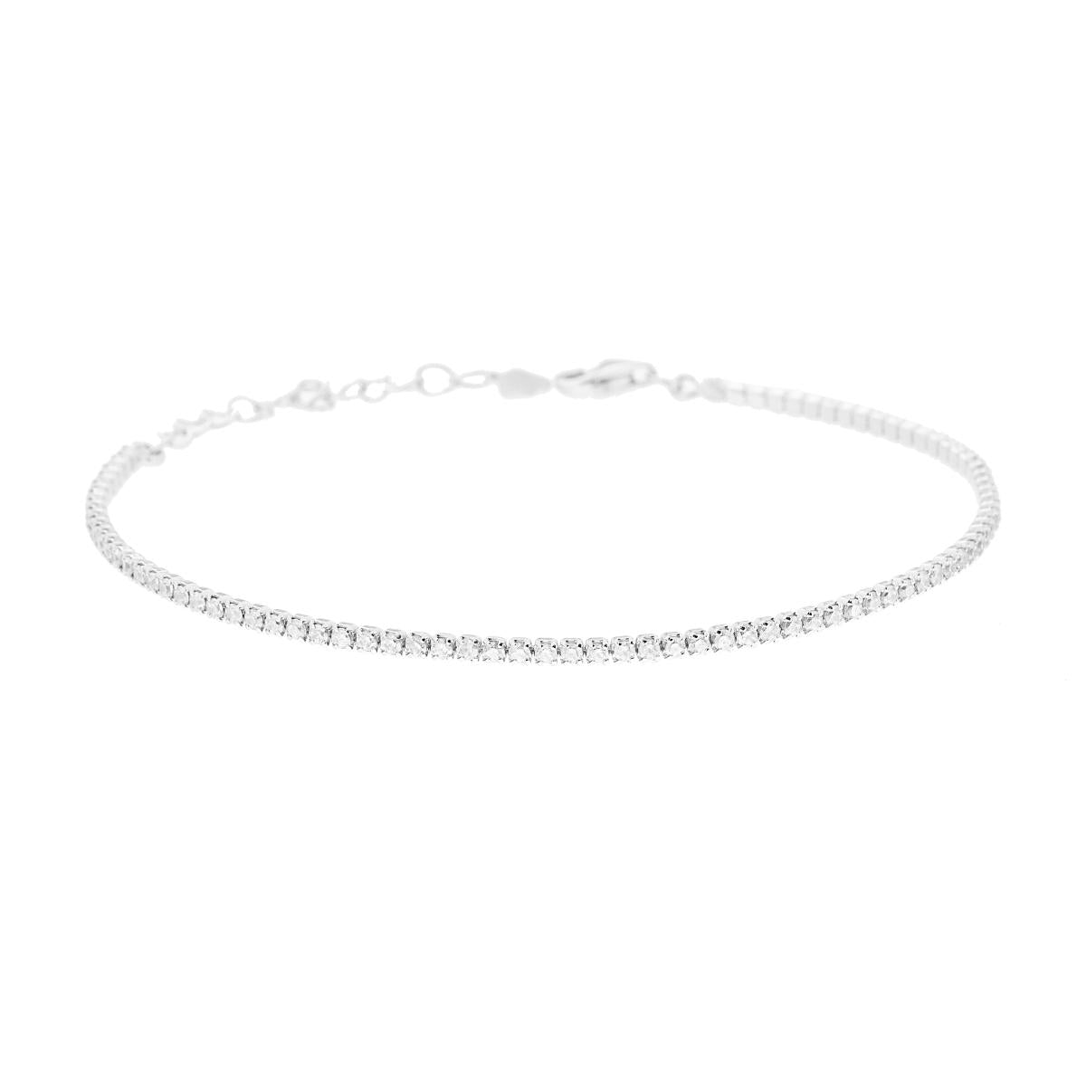 Bracciale tennis con zirconi bianchi 1,55mm - argento 925