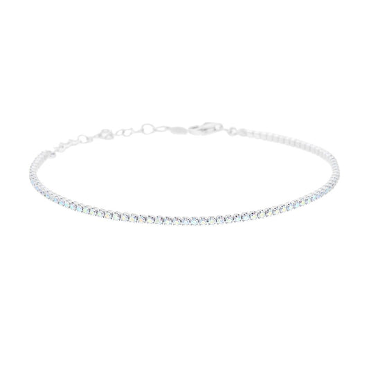 Bracciale tennis con  zirconi acquamarina 1,55mm - argento 925