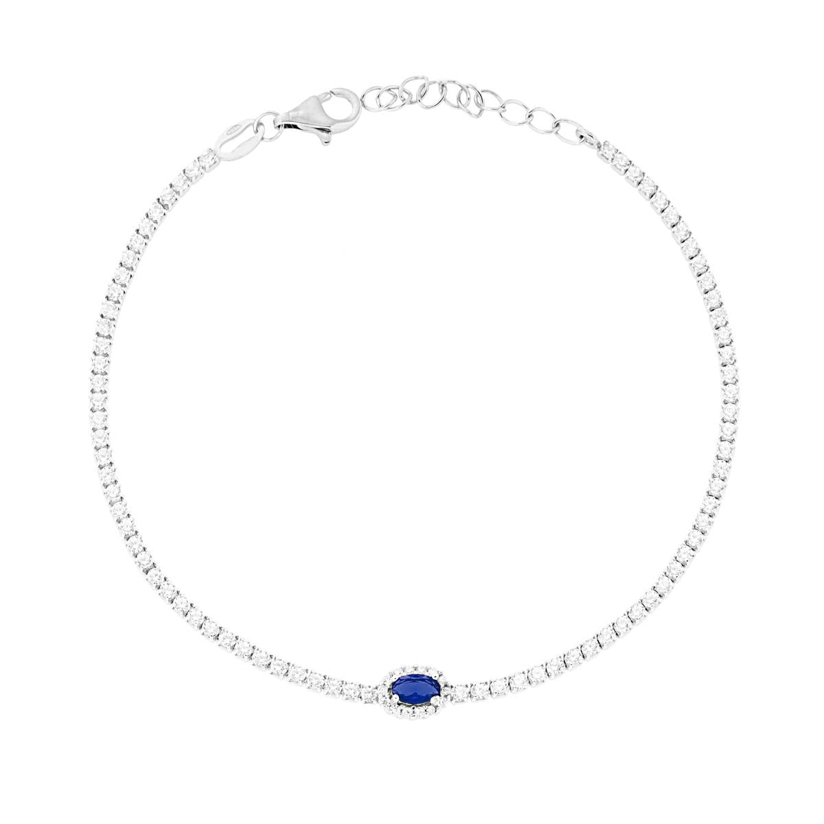 Bracciale tennis con kate blu zaffiro - argento 925