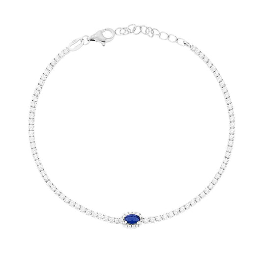 Bracciale tennis con kate blu zaffiro - argento 925