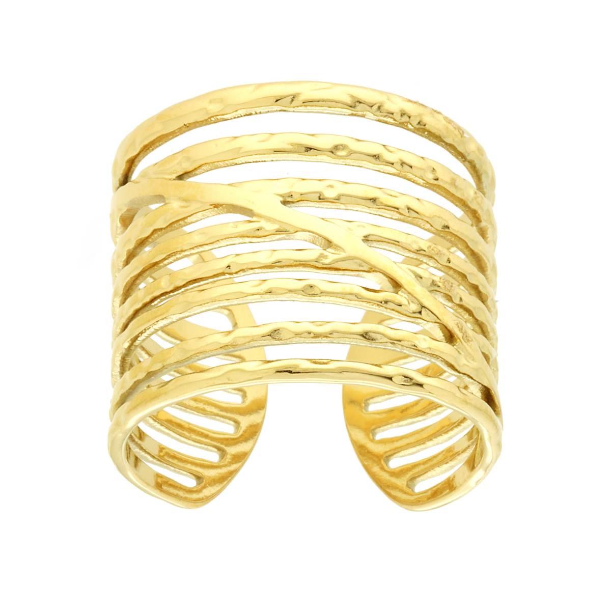 Anello fascia multifilo gold