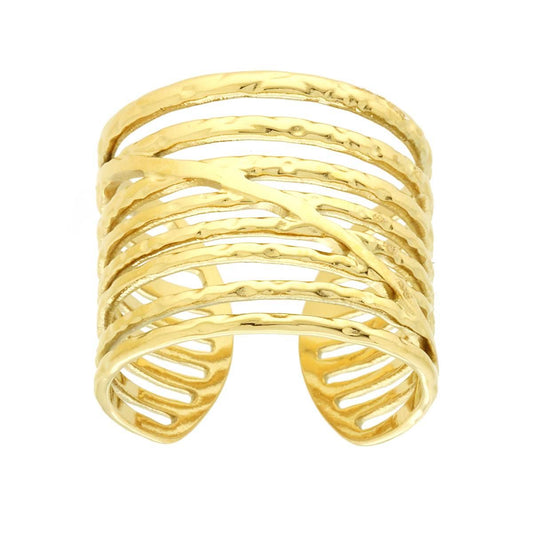 Anello fascia multifilo gold