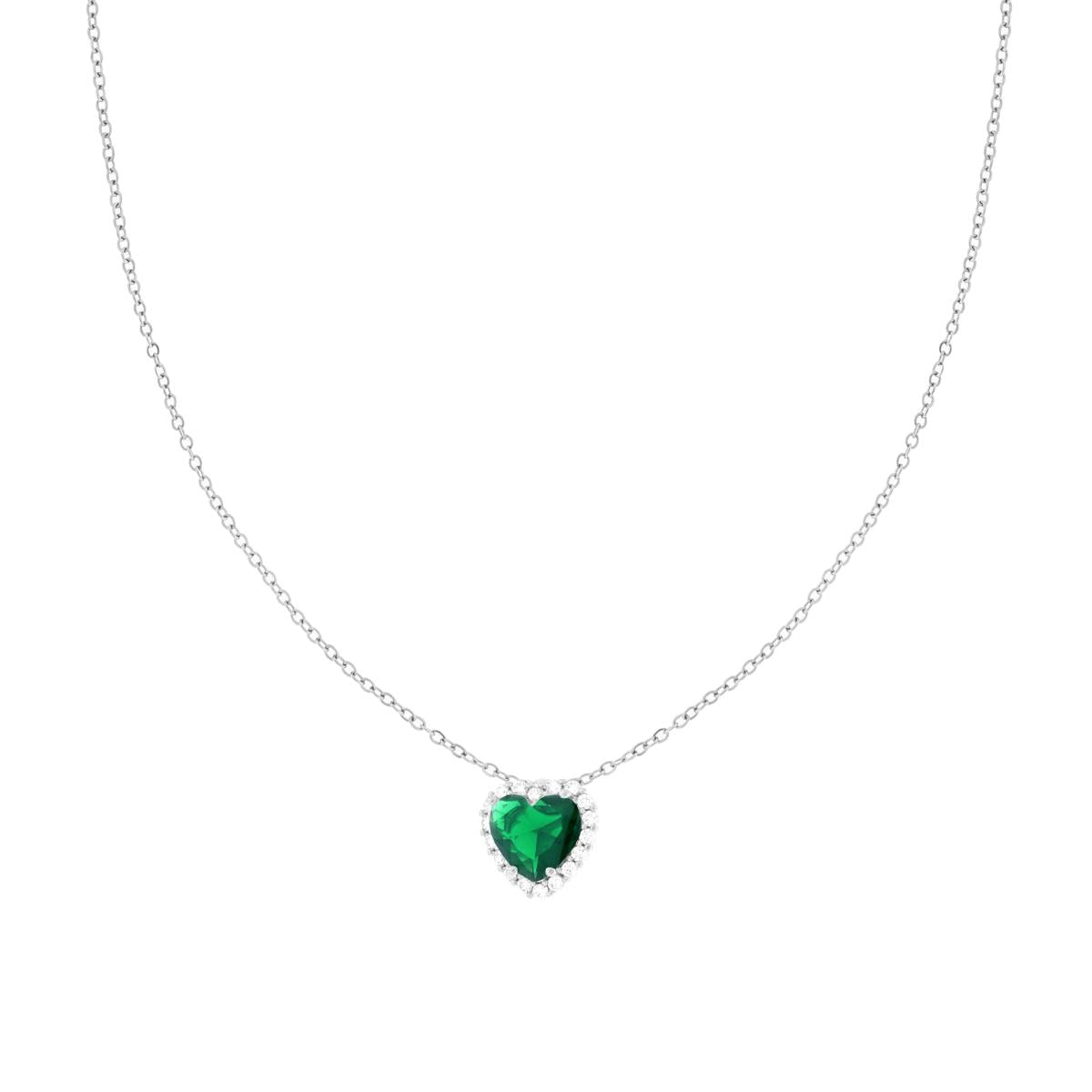 Collana rollo'  con cuore verde