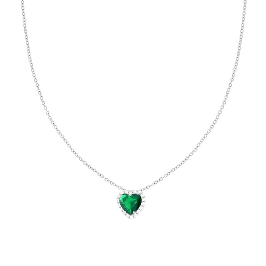 Collana rollo'  con cuore verde