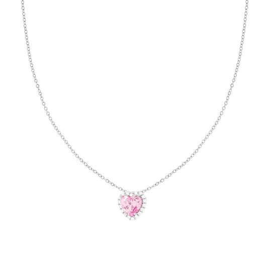 Collana rollo'  con cuore rosa