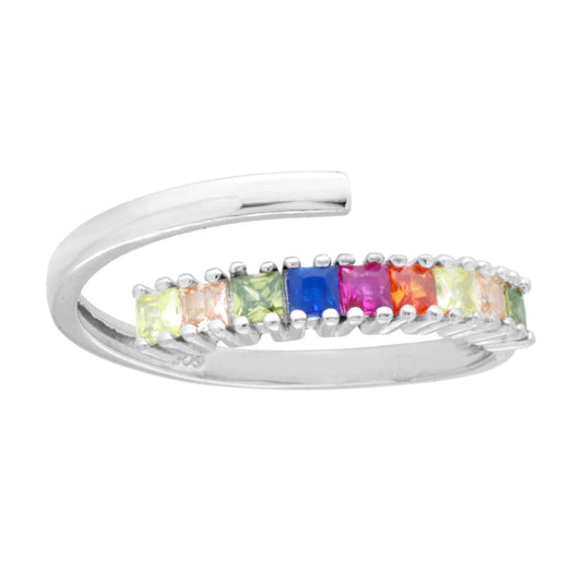 Anello multicolore rainbow -argento 925