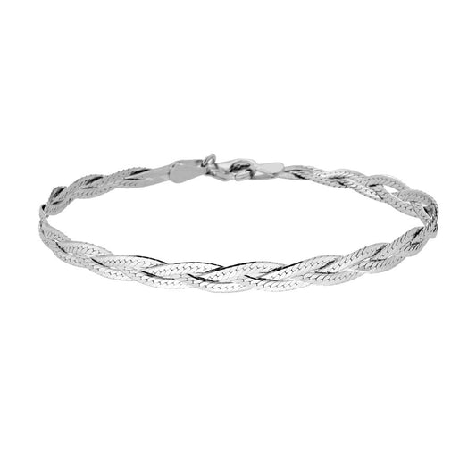 Bracciale treccia snake - argento 925