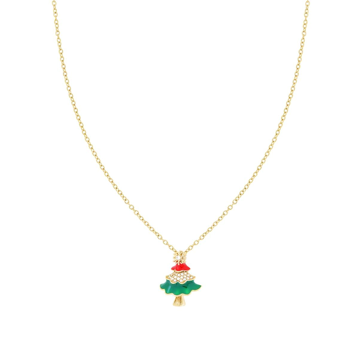 Collana albero di natale smaltato gold