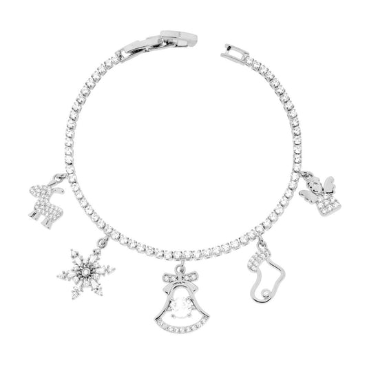 Bracciale tennis natalizio silver