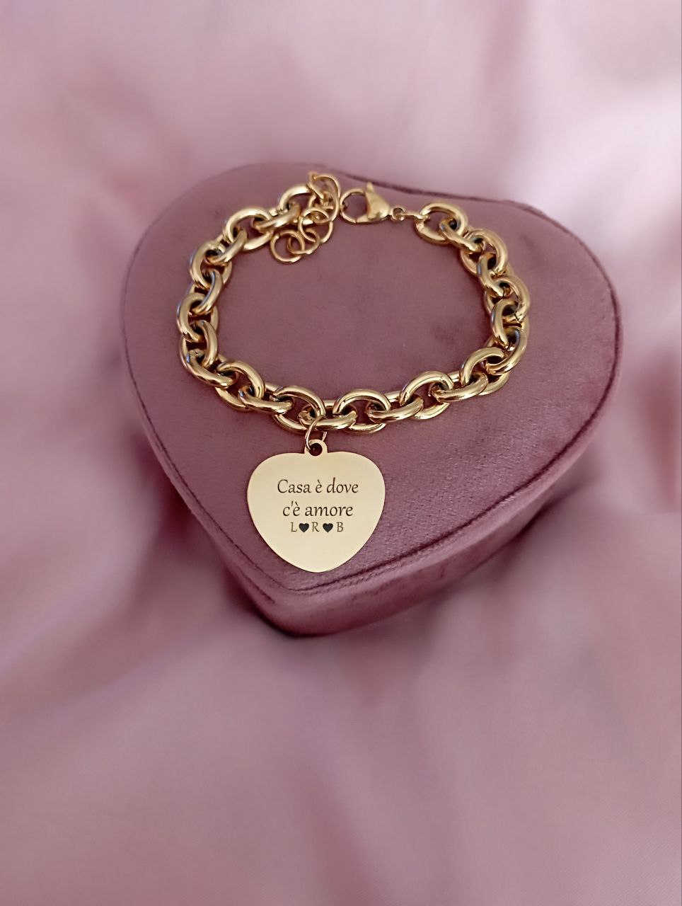 Bracciale cuore da personalizzare gold