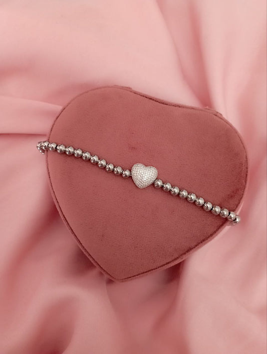 Bracciale perline con cuore