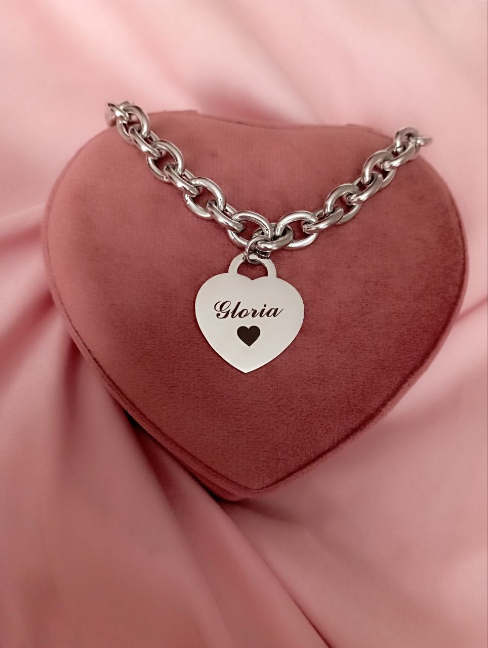 Bracciale catena con cuore personalizzato