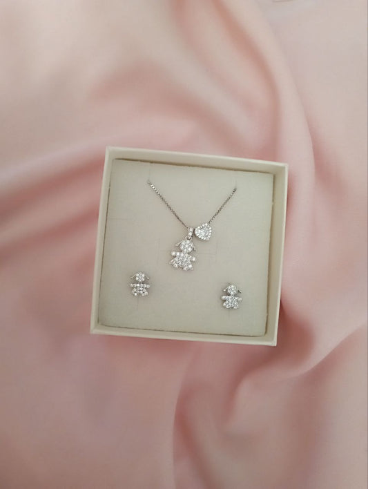 Set bimba e cuore bianco - argento 925