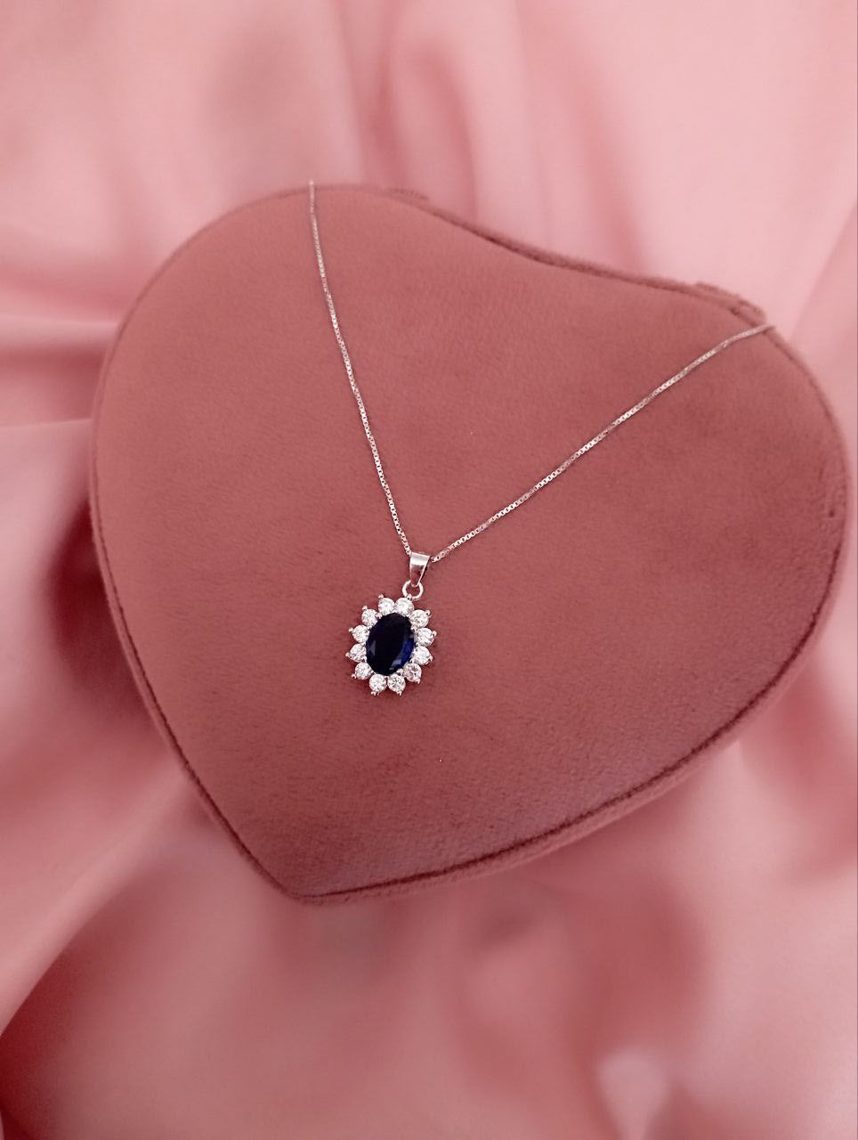 Collana Kate blu pendente  - argento 925